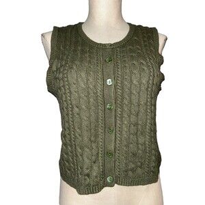 Belford Vintage Women’s Cashmere Sweater Vest size S Button Up Cable Knit